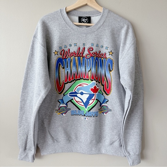 MLB 47 Brand Tops - MLB Toronto Blue Jays Sweater Crew Neck XL World Series Champions sweatshirt